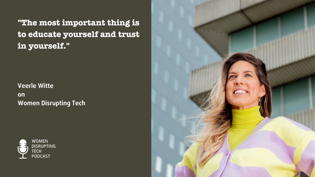 This is a picture of Veerle Witte, CEO and Founder of Travel Diaries. She is the guest on episode 53 of Women Disrupting Tech. Click the image to listen or search for "Women Disrupting Tech" in your favorite podcast app.